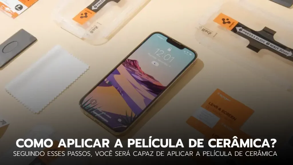 película de cerâmica sendo aplicada