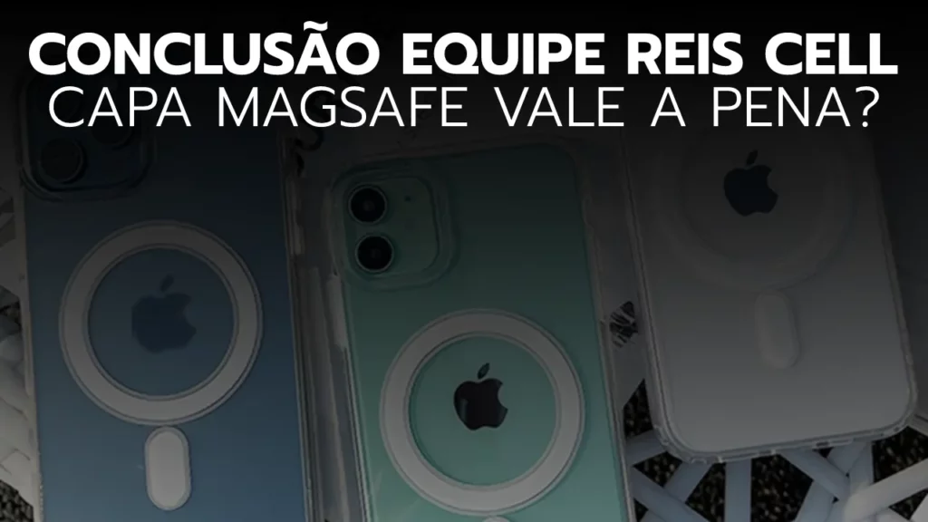 Uma capa MagSafe em uso, destacando sua funcionalidade e design