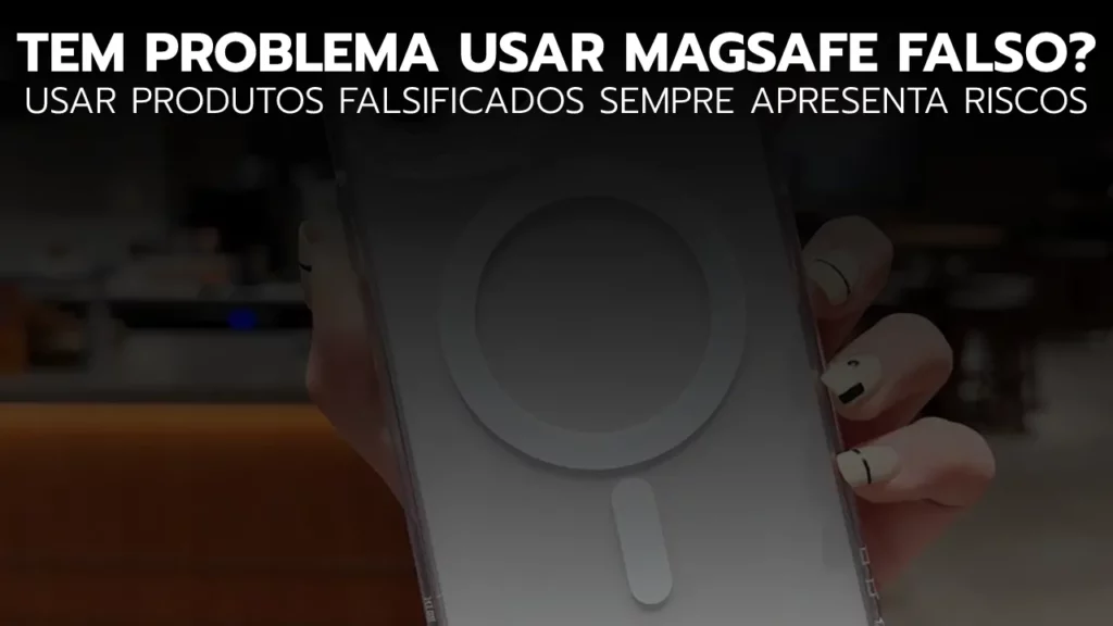 Produto MagSafe falso ao lado de um produto MagSafe autêntico