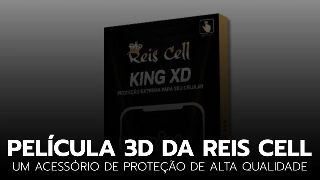  Película de proteção 3D da Reis Cell, nova e na embalagem, em um fundo branco